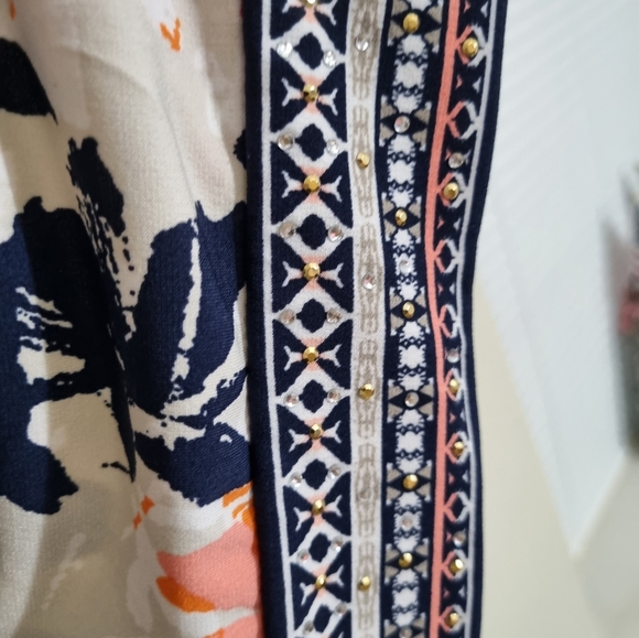 JM Collection White Pink Multicolor Tunic Top New With Tags Size S - Picture 4 of 7